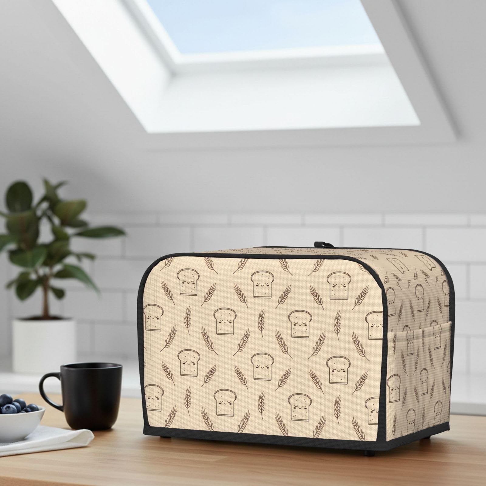 NeuKim 2 Slice Toaster Cover Cute Toast Wheat 2 Slice,