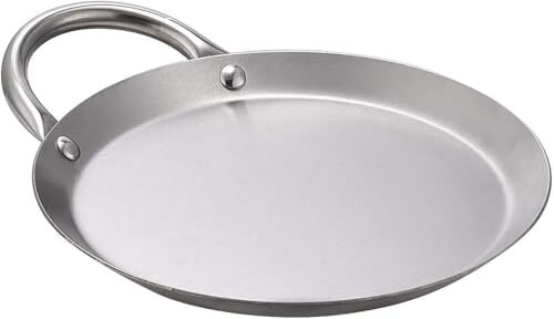 Mexican Style 11.5″ Stainless Steel Flat Circle Fry Pan Comal With Handle