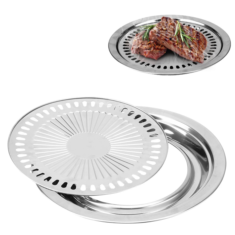Smokeless Barbecue Grill Pan Non Stick Gas Stove Baking Tray