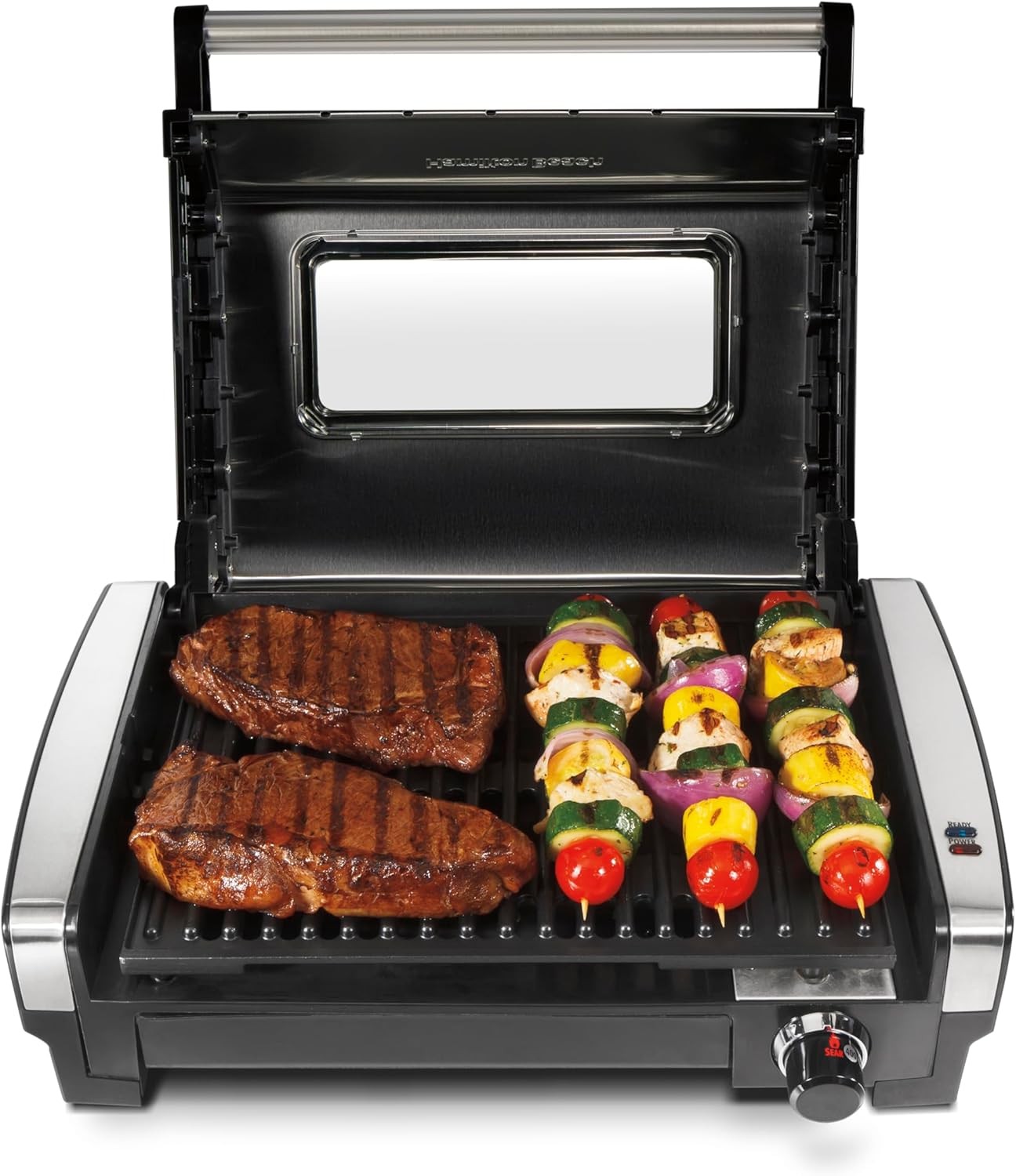 Hamilton Beach Electric Indoor Searing Grill , Stainless Steel