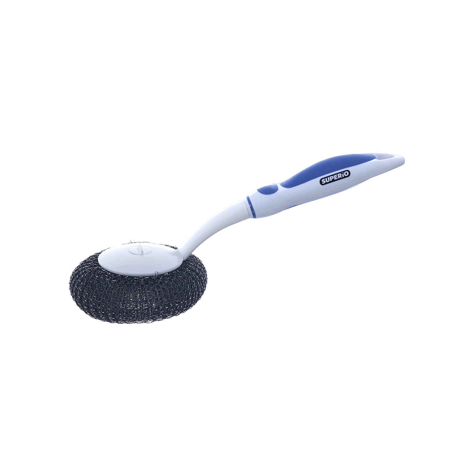 BBQ Grill Brush Bristle Free Stainless Steel Scrubber Blue Scourer,