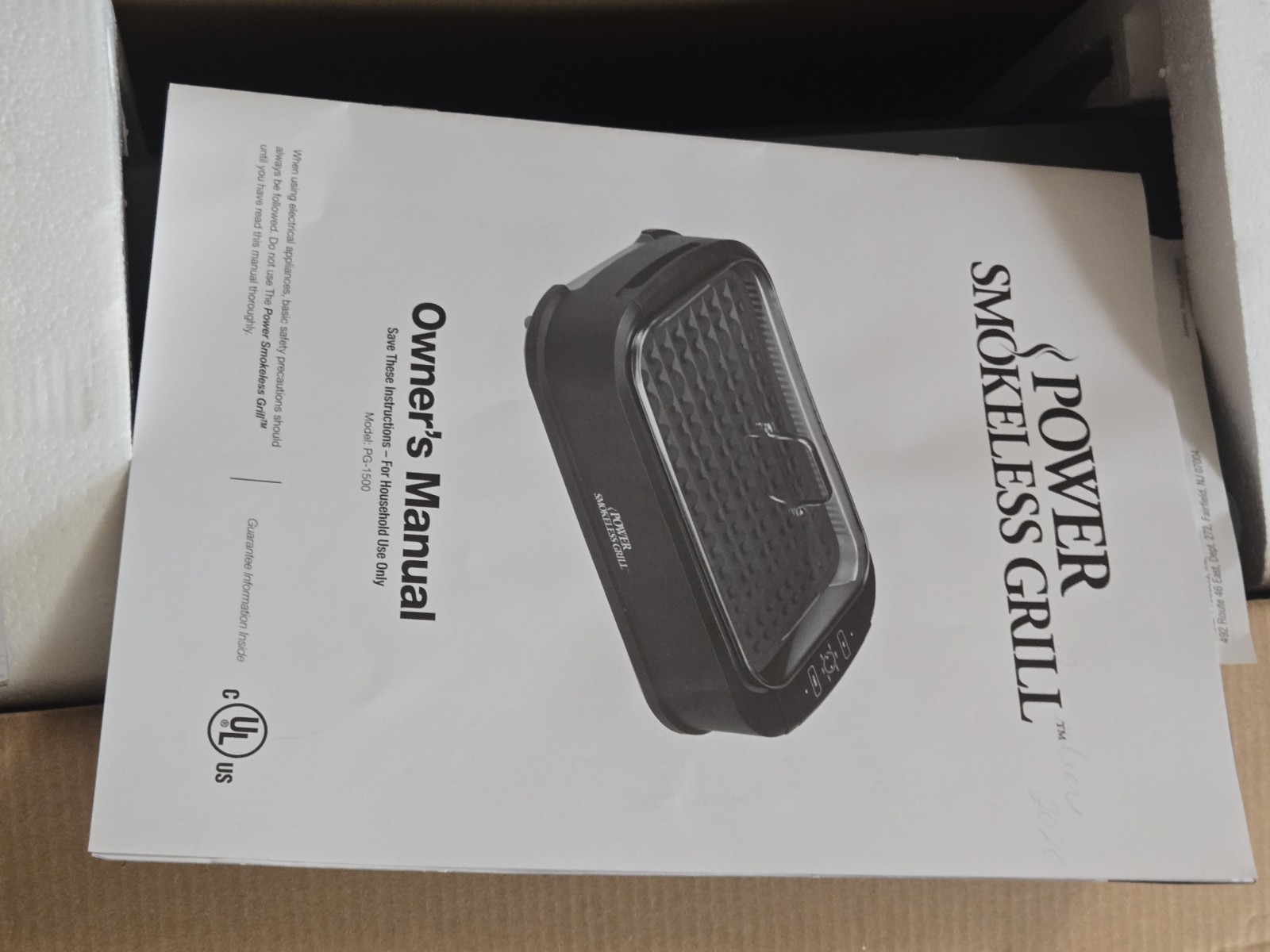 Power Smokeless Grill Indoor Electric Grill w/ Lid, Non-Stick, 1500W Black
