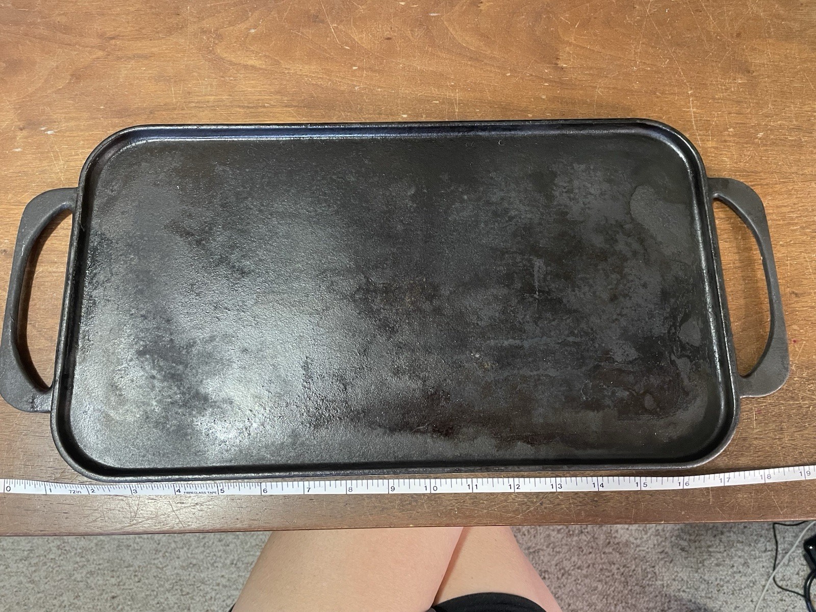 Vintage Cast Iron Griddle-Grill. Two in Griddle one side & Grill Unbranded