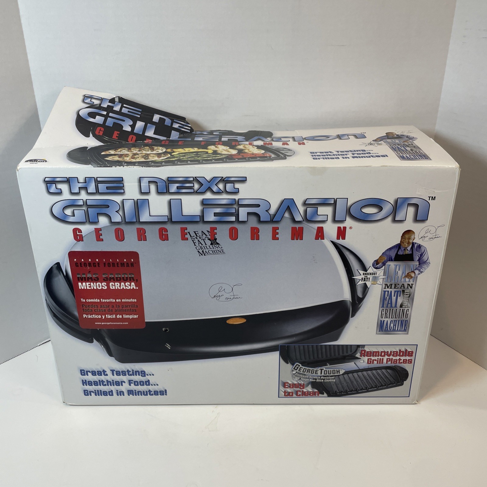 George Foreman Grill Silver Next Grilleration GRP4P Removable Plates