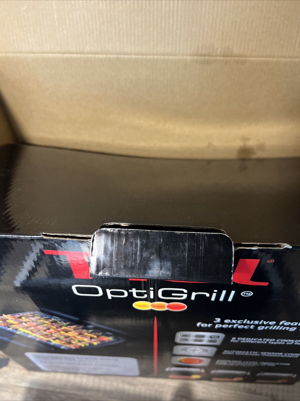 T-Fal OptiGrill 8351s1 Grill Automatic Sensor Indoor Stainless Steel Grill W Box