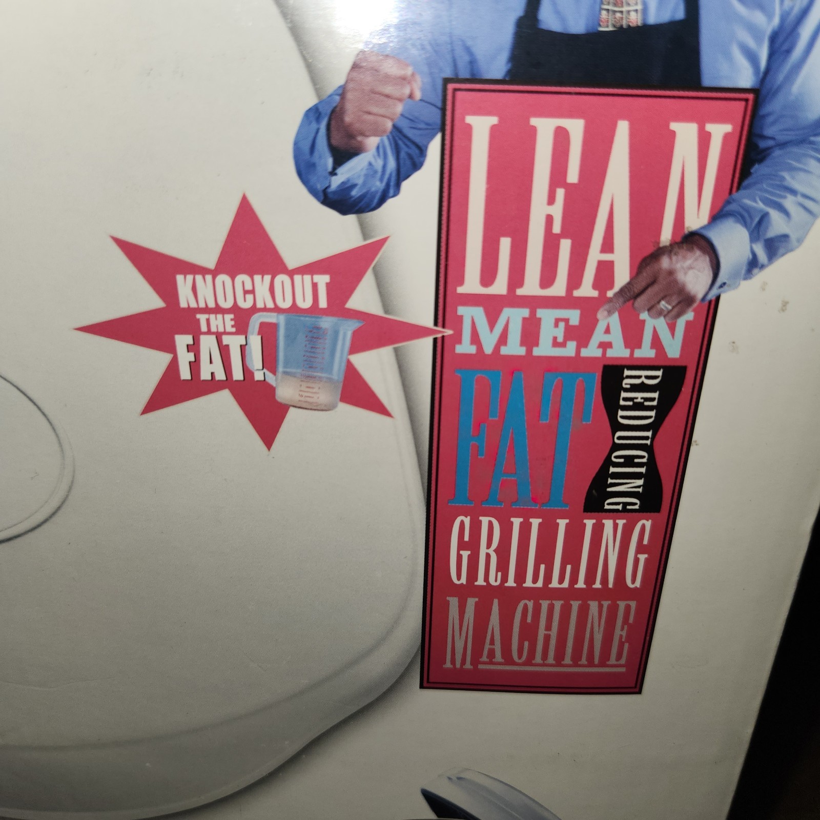 George Foreman Champ Size Grill Lean Mean Fat Grilling Machine White, NEW in Box