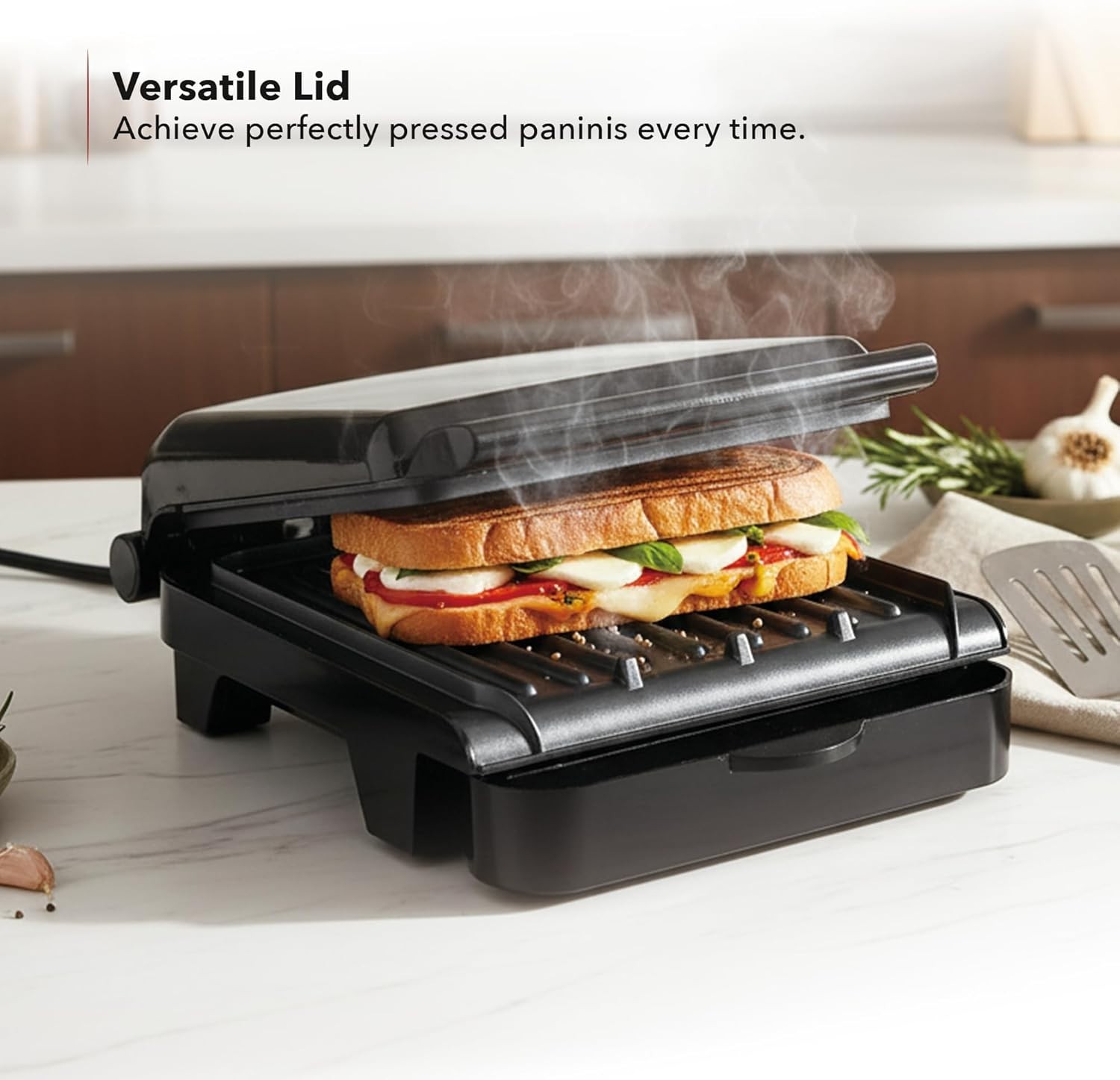 Health-Conscious 2-Serving Electric Grill & Panini Press – Easy Clean Non-Stick