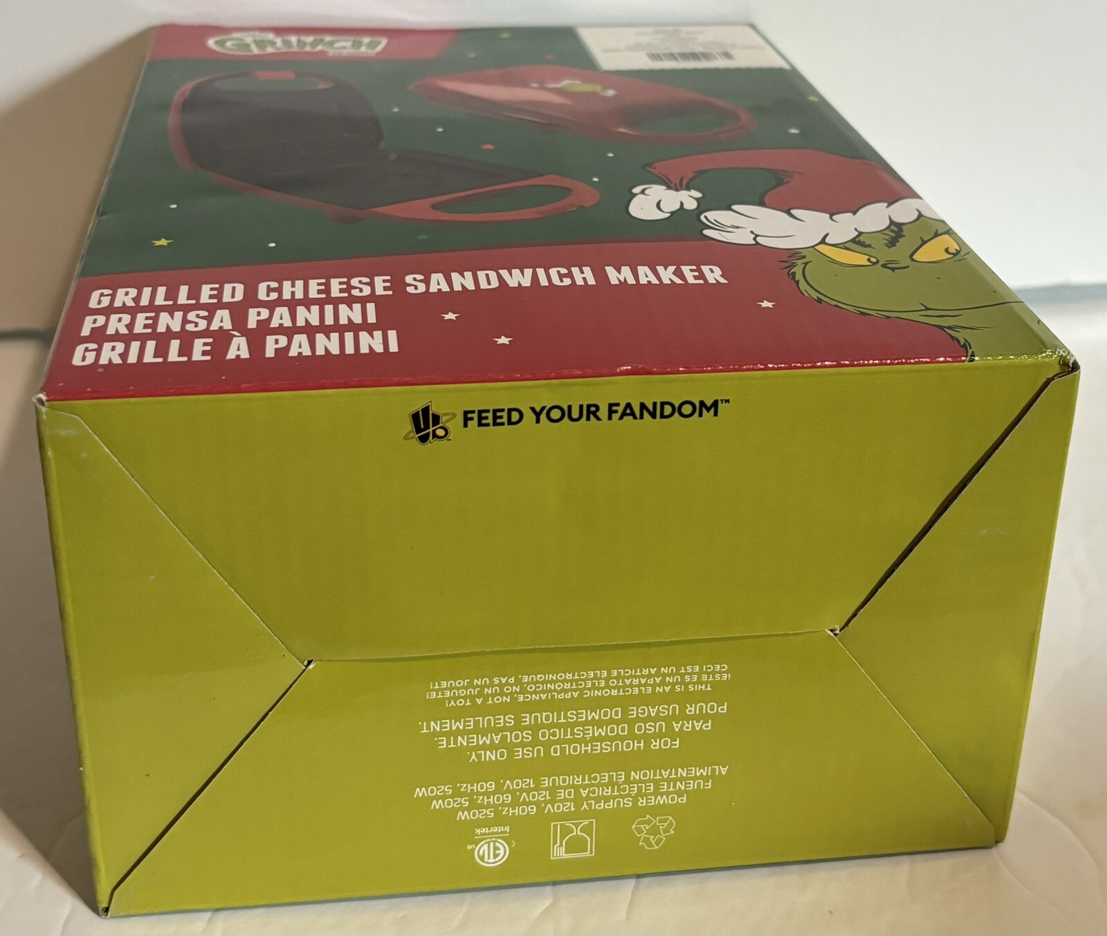 Dr. Seuss The Grinch Red Uncanny Grilled Cheese Panini Sandwich Maker New in Box