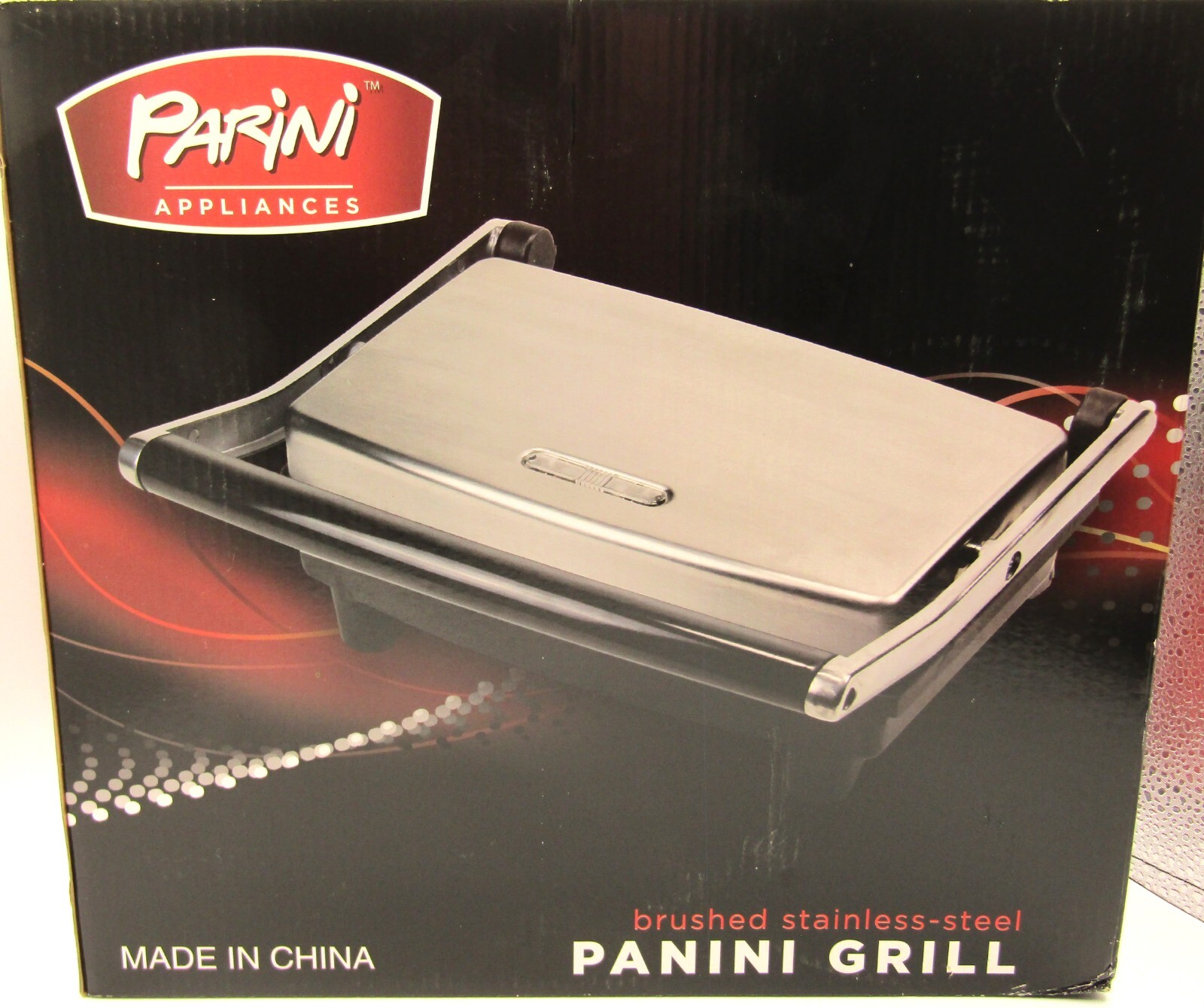 Parini Stainless Steel Panini Grill. Dual Sided Non-Stick Surface.