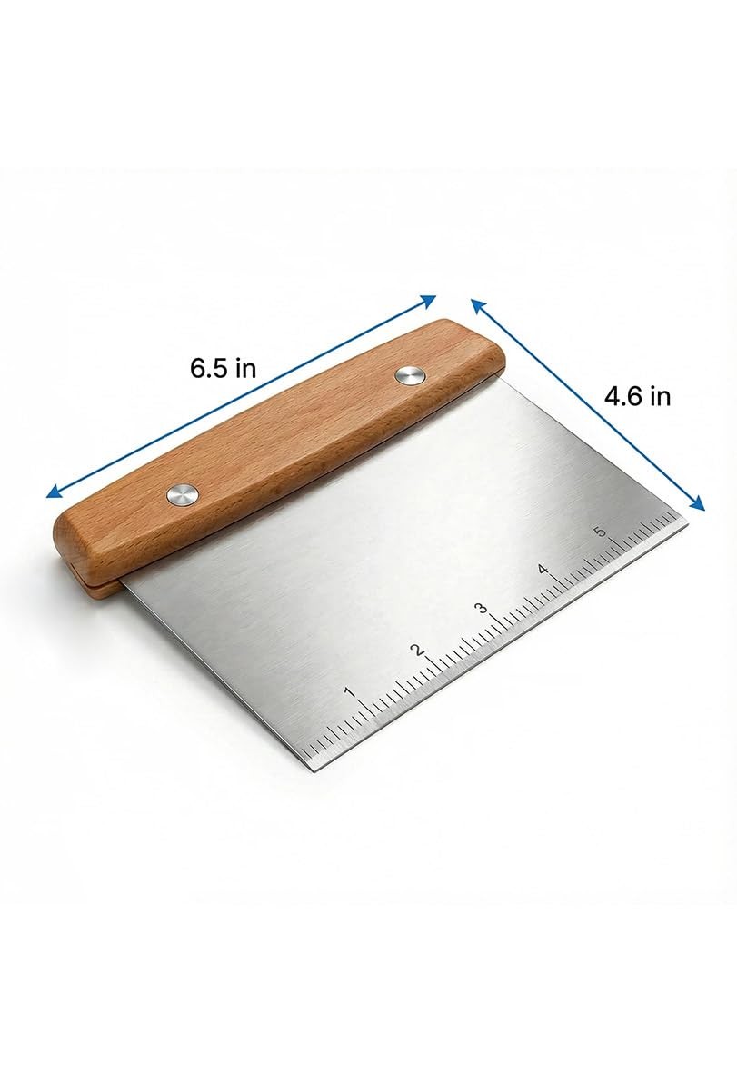 WANRHDZS Dough Cutter, Kitchen Scraper, Food Multipurpose wood
