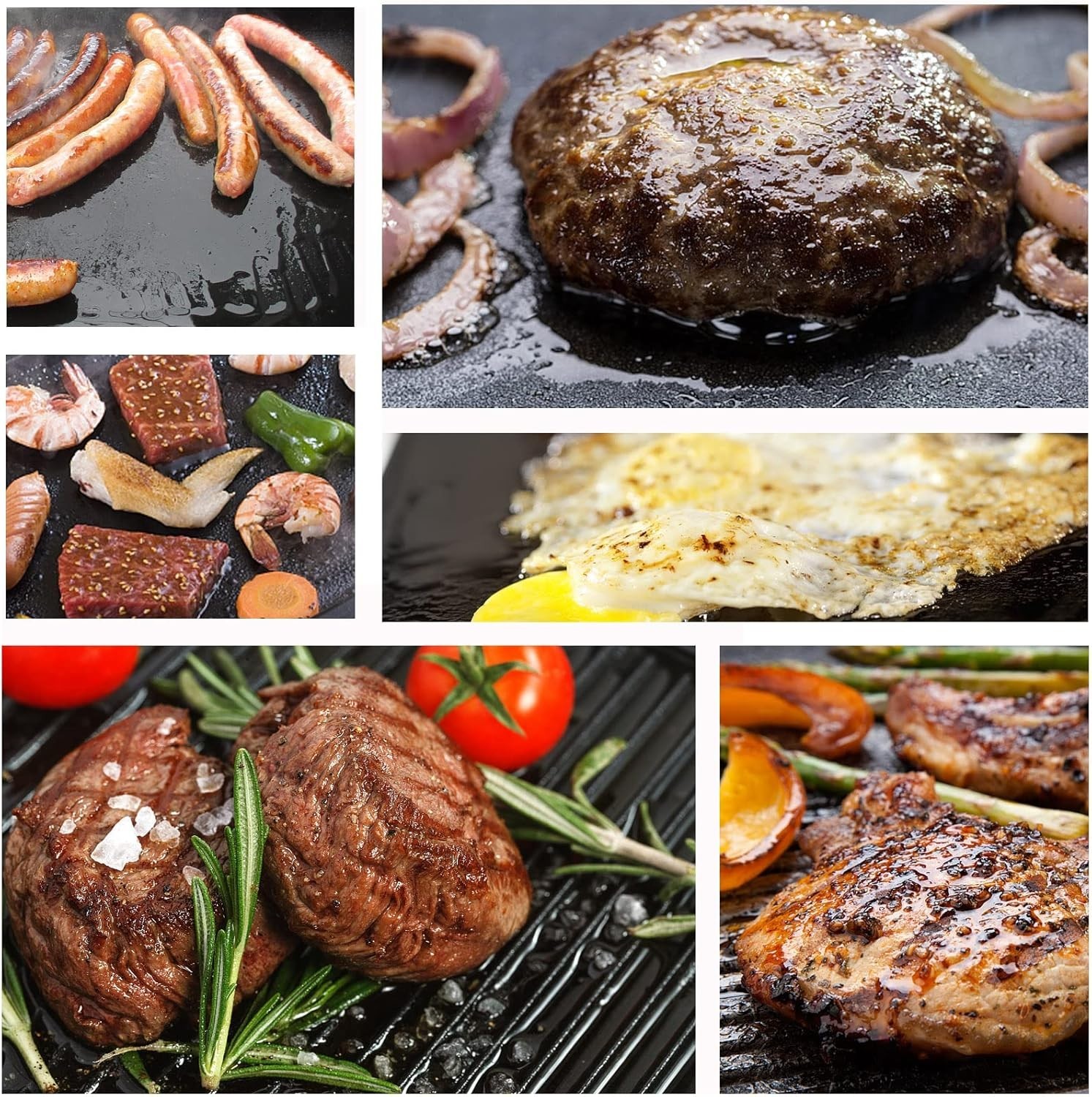 13 x 8.5 Inch Cast Iron Griddle, Reversible Grill and Griddle, Black’