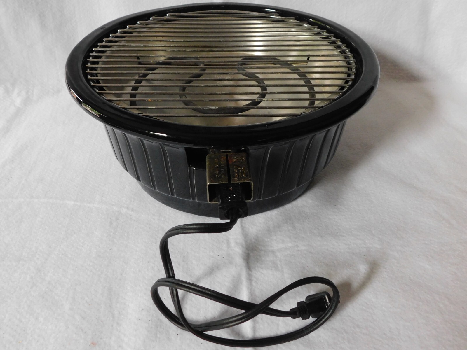 Vintage Rival Crock Grill Smokeless Round Indoor Electric | Black | Model 5750