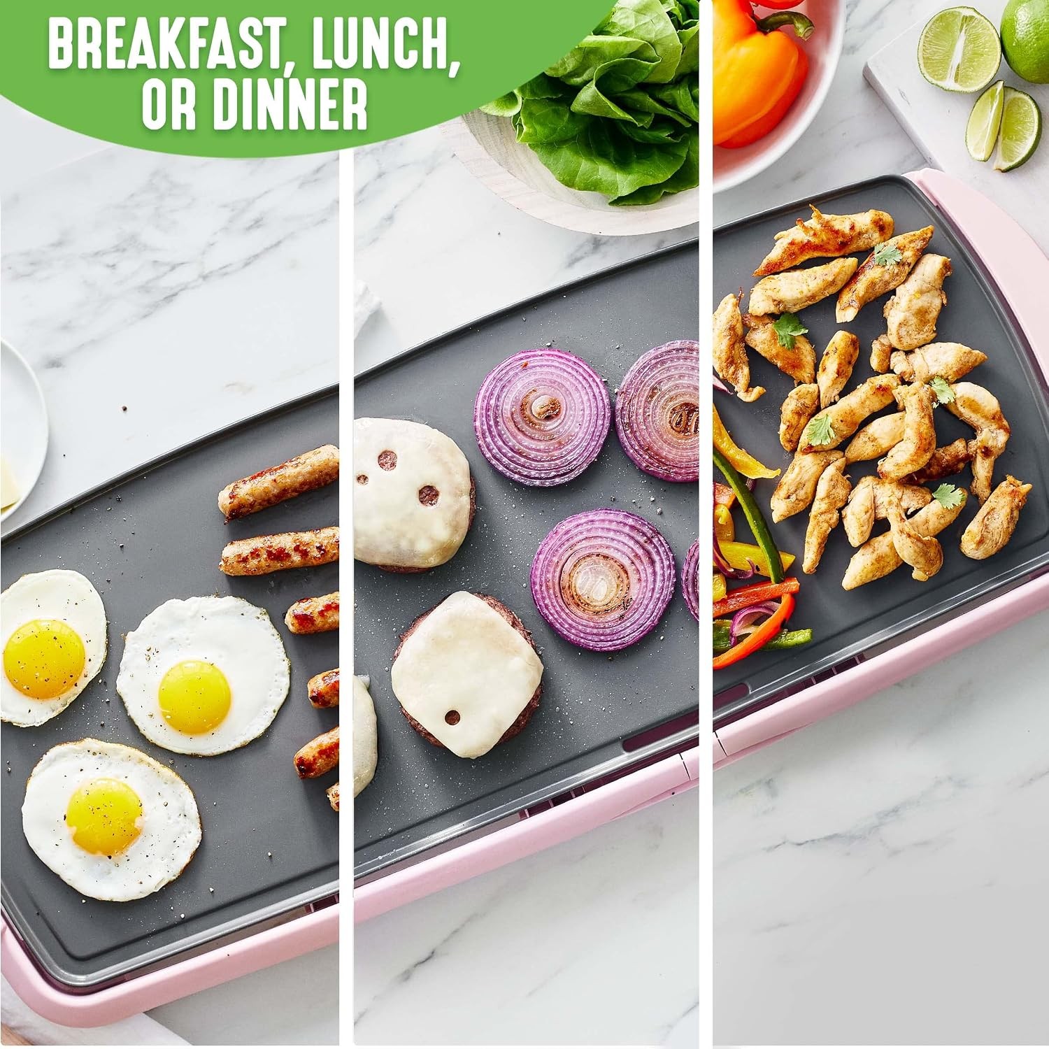 20″ Extra Large Electric Griddle Non-Toxic PFAS-Free Ceramic Nonstick