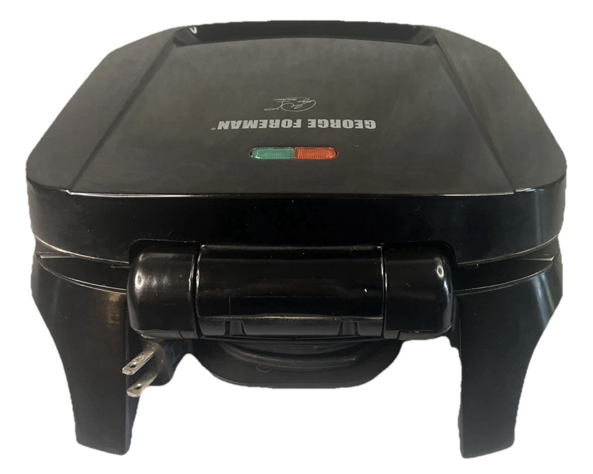 George Foreman 4-Serving Removable Plate Grill Panini Press Black Tested Works
