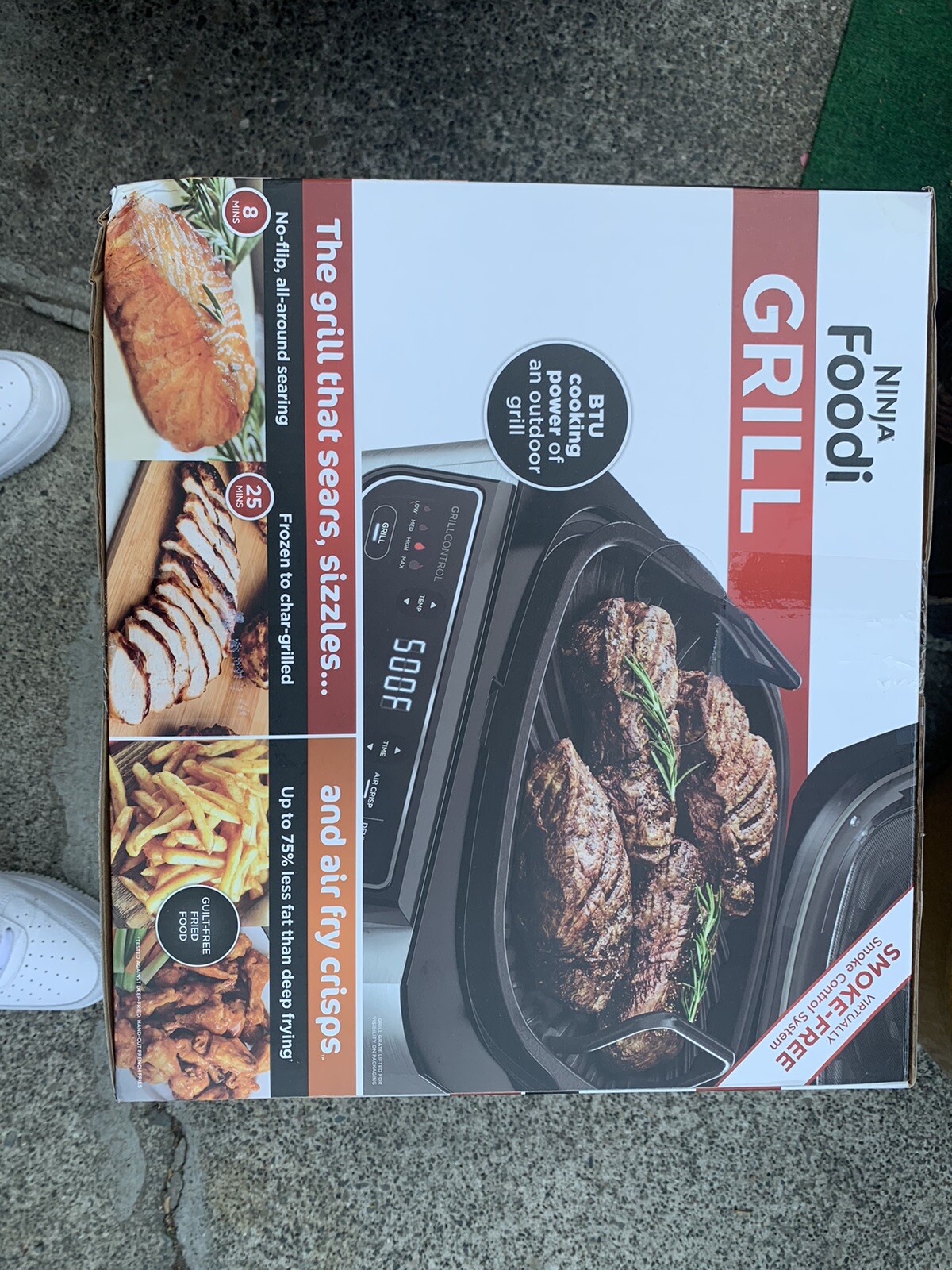 Ninja Foodi 4-in-1 Indoor Grill and Air Fryer – Black/Silver (AG300BF)