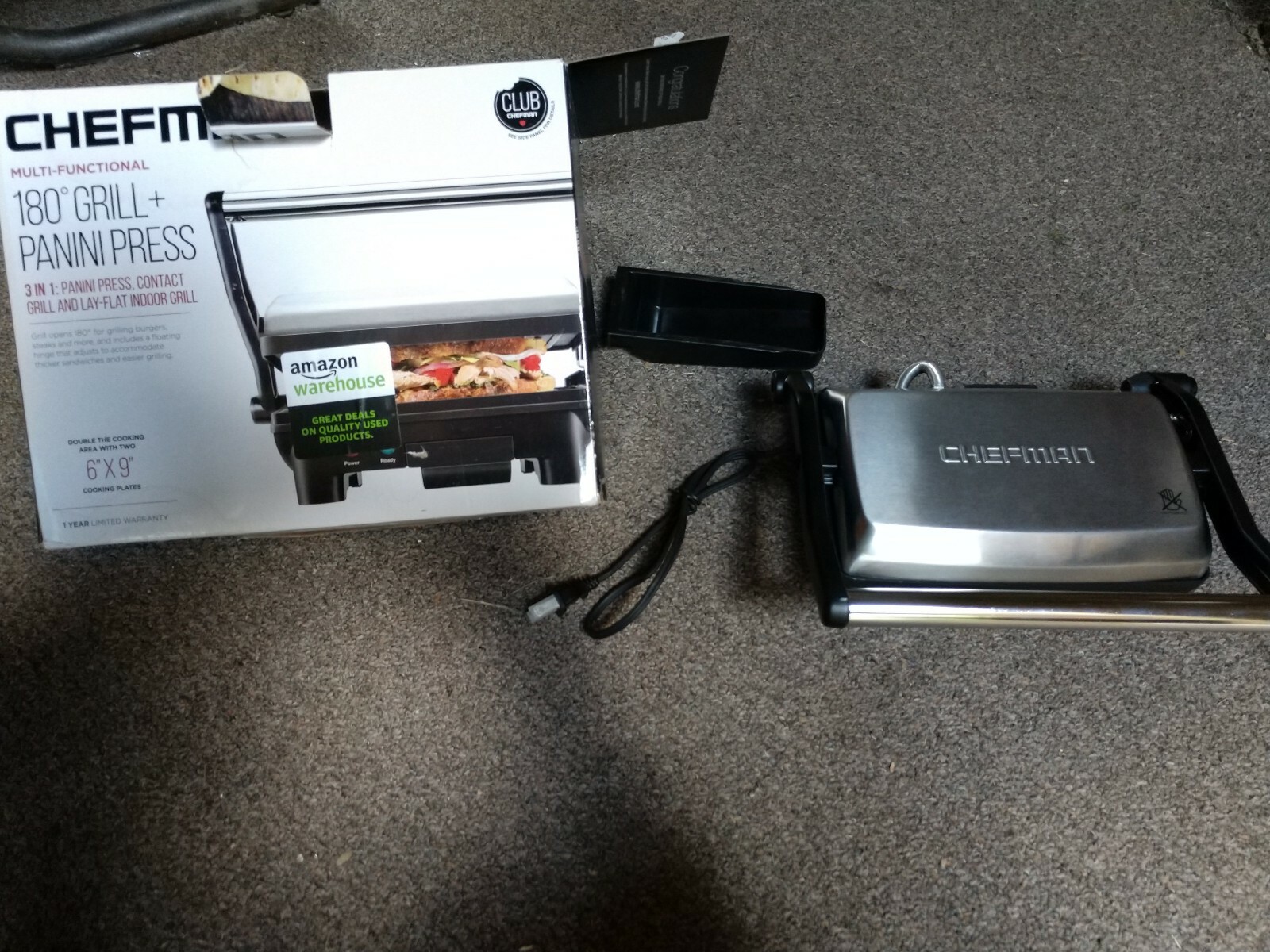 Chefman Multifunctional 180° Grill + Panini Press