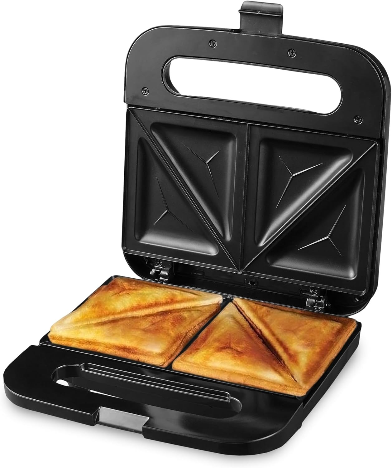 Electric Sandwich Maker with Non-Stick Plates Indicator Lights Cool To Touch