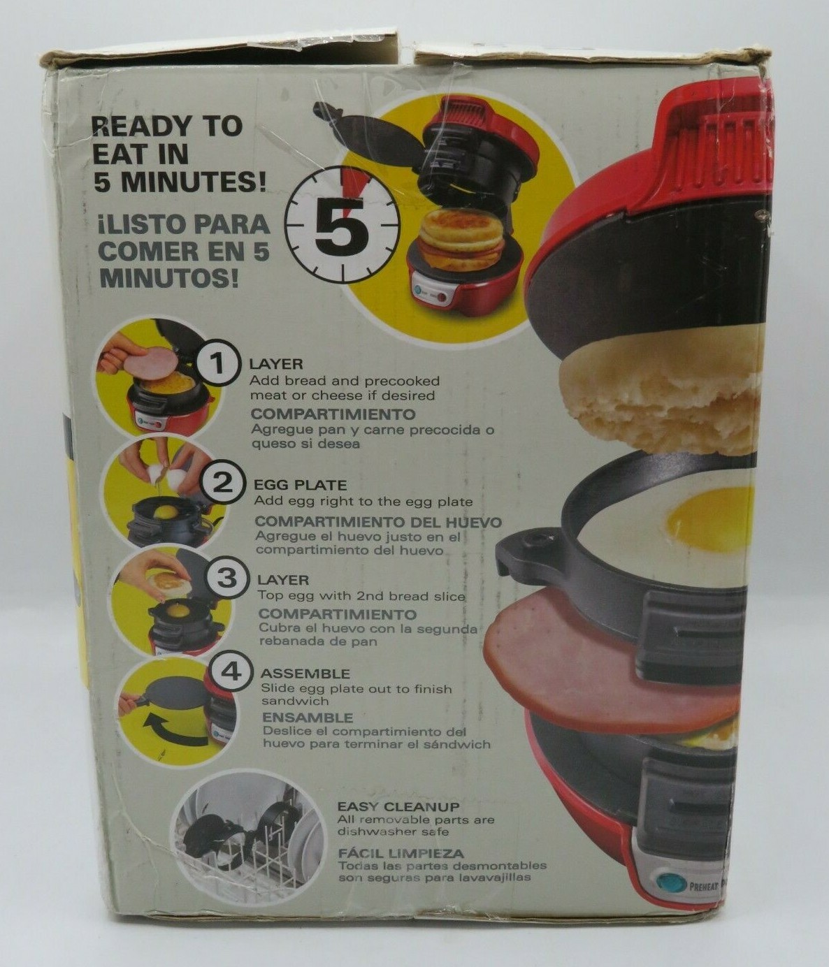 Hamilton Beach – Quick & Easy Breakfast Sandwich Maker – Red – 25476