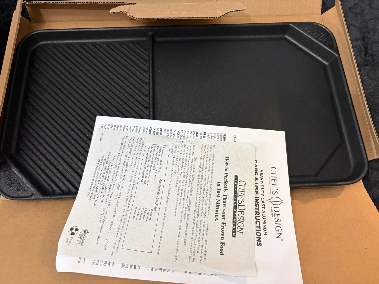 Chef’s Design® Side by Side Griddle/Grill NIB