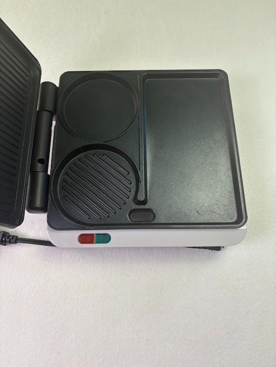 Prepology Triple Breakfast Griddle/Grill Maker Gray QVC