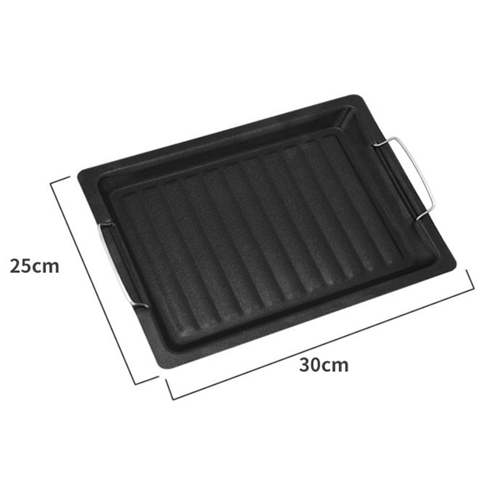 BBQ-Suitable Baking Pan 25x30cm Iron Body with Even Heat Distribution Feature
