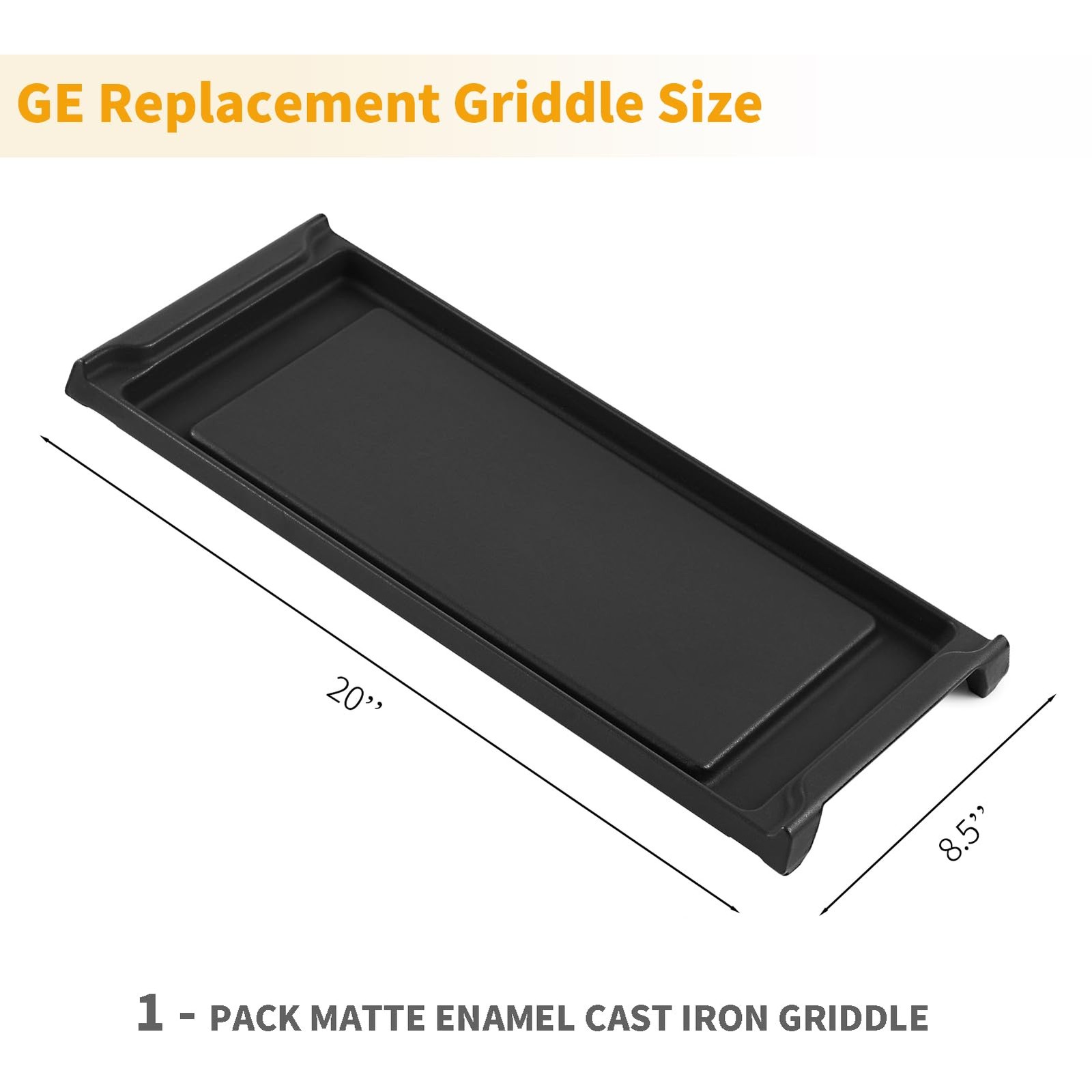 “Allstare WB31K10220 Griddle Replacement 20″”x8.5″” GE Stove Cast Iron Pan”