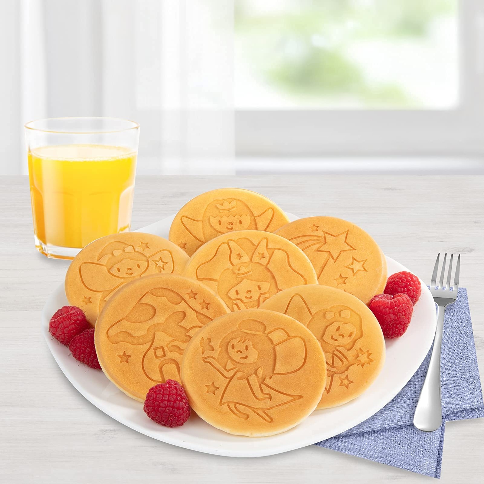 CucinaPro Fairy Friends Mini Pancake Pan- Make 7 Unique Flapjacks- Nonstick