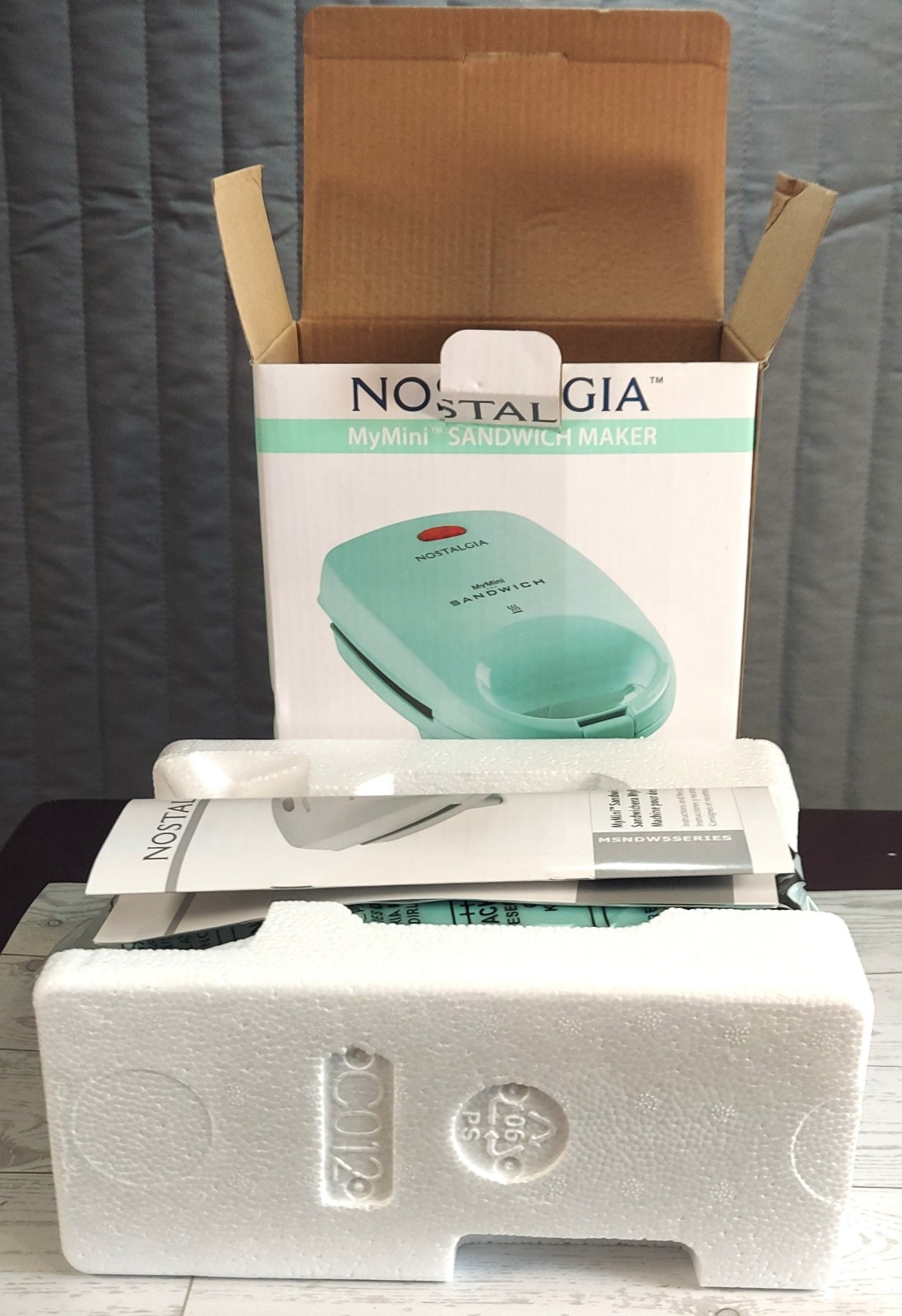 Nostalgia MyMini Sandwich Maker Mint Green Grilled Cheese Open Box