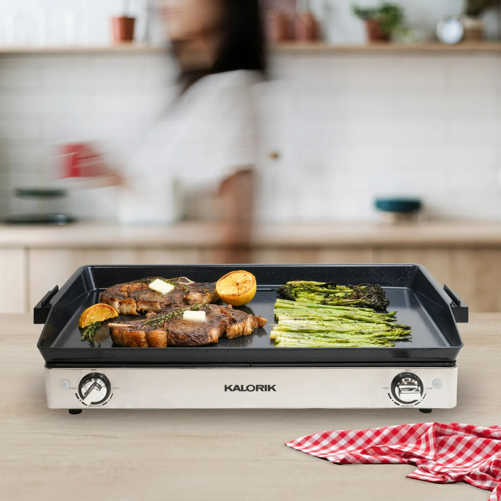 KALORIK Pro DOUBLE GRIDDLE and COOKTOP, Stainless Steel, NEW in Original Package