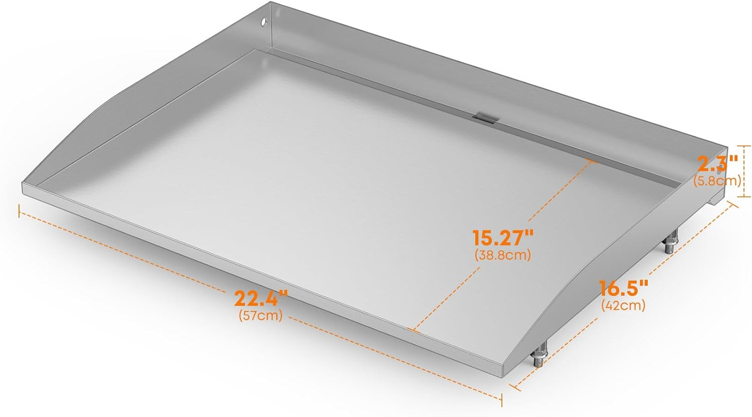 22″ Stainless Steel Griddle Top Replacement for Blackstone with Grease System
