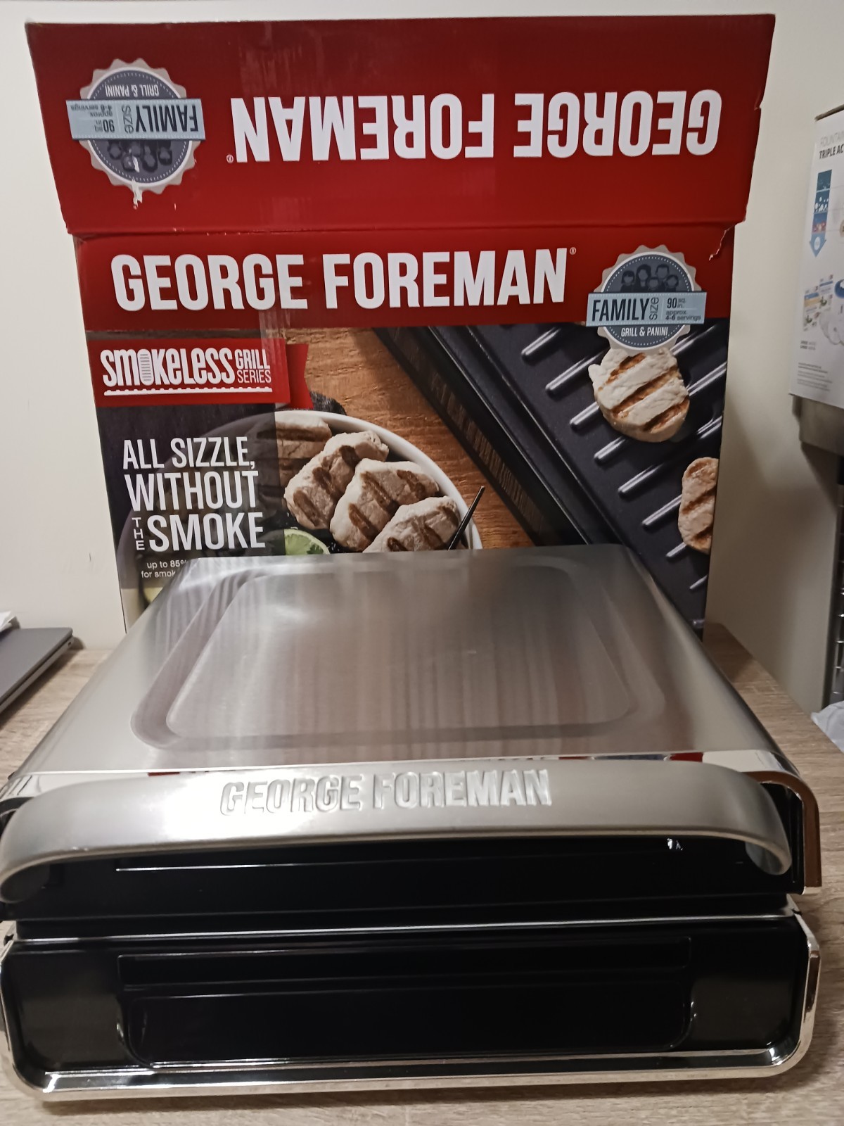 Brand-New In Box George Foreman Smokeless Grill Series GRD6090B