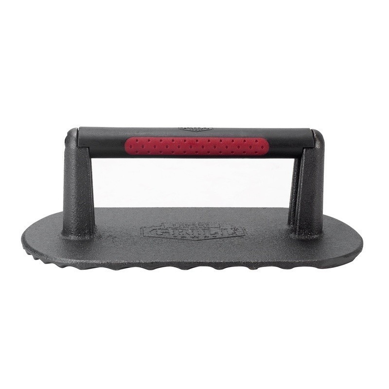 Heavy Duty Cast Iron Griddle Press BBQ Tool Pre-Seasoned Meat Cooking Helper New