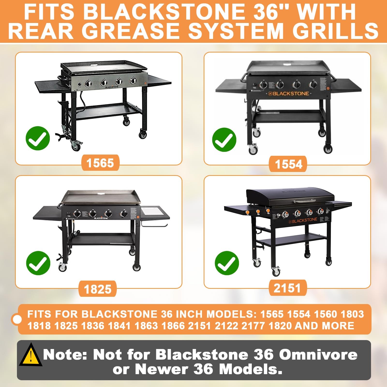 Upgraded Griddle Top Replacement for 36″ Blackstone Griddle Parts w/Rear Grease