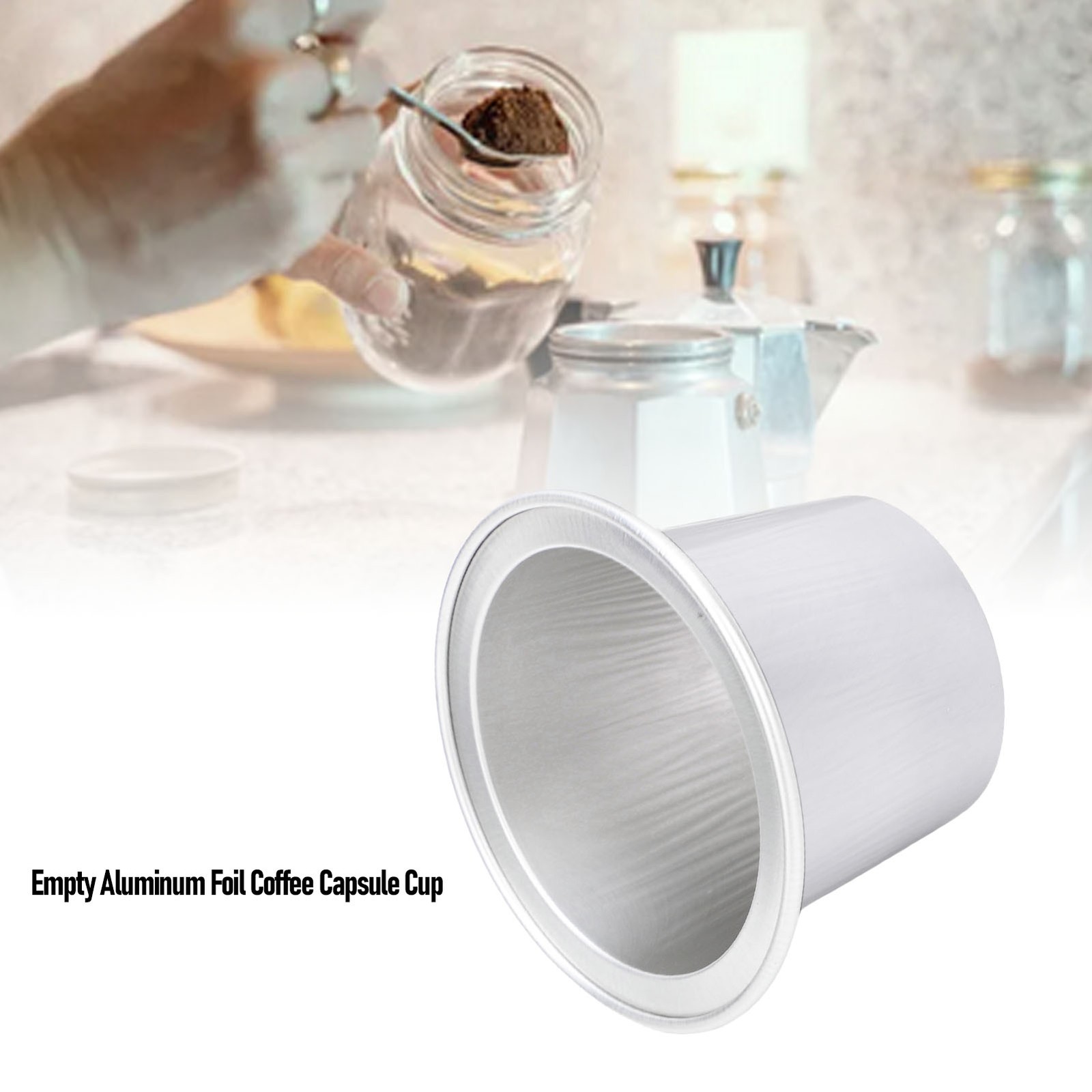 100 Pcs 15ml Empty Coffee Capsule Cups Aluminum Foil Refillable Coffee Capsu CHU