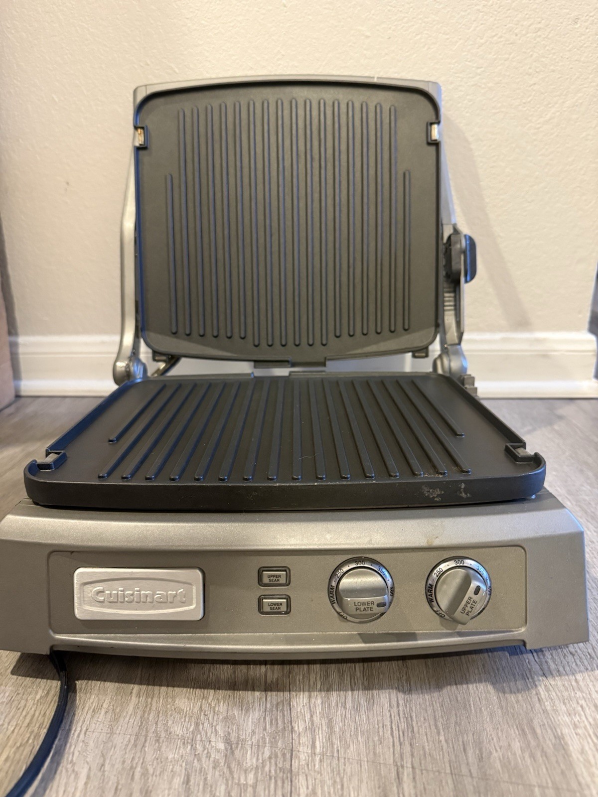Cuisinart GR-150 Griddler Deluxe Panini Press Grill Stainless Steel Nonstick EUC