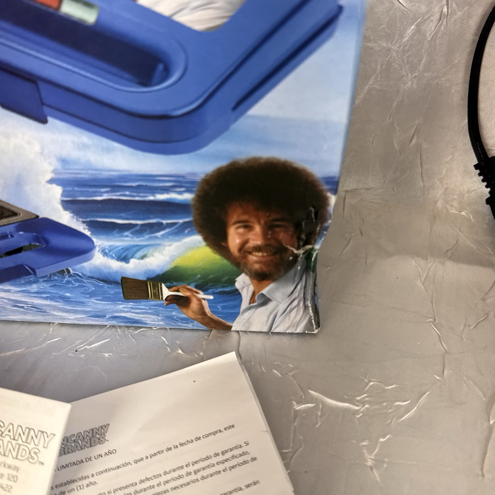 Bob Ross Grilled Cheese Sandwich Maker Panini Press Uncanny Brands Blue Box