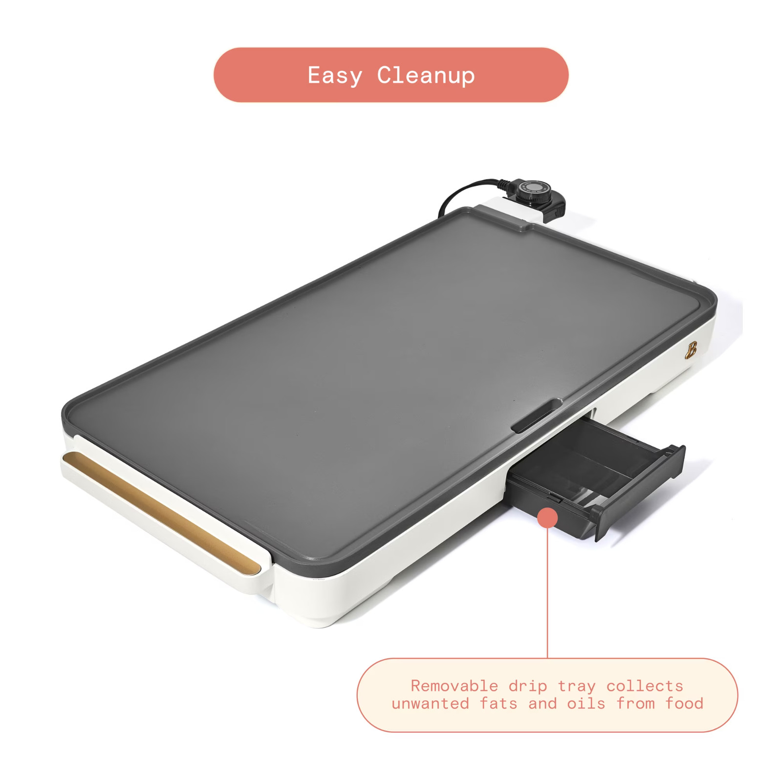 Beautiful XL Electric Griddle 12″ x 22,” Non-stick, Sage Green by Drew Barrymore