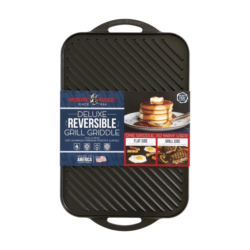 16.8″ x 11.6″ Nonstick Cast Aluminum Reversible Grill Griddle