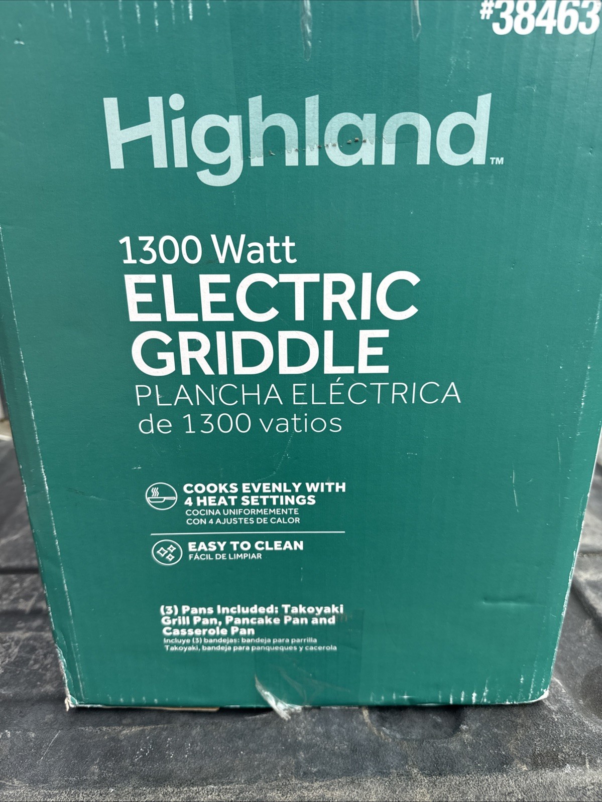 Highland 1300 watt 6.3 Qt Electric Griddle and Skillet Model 3846377 New In Box