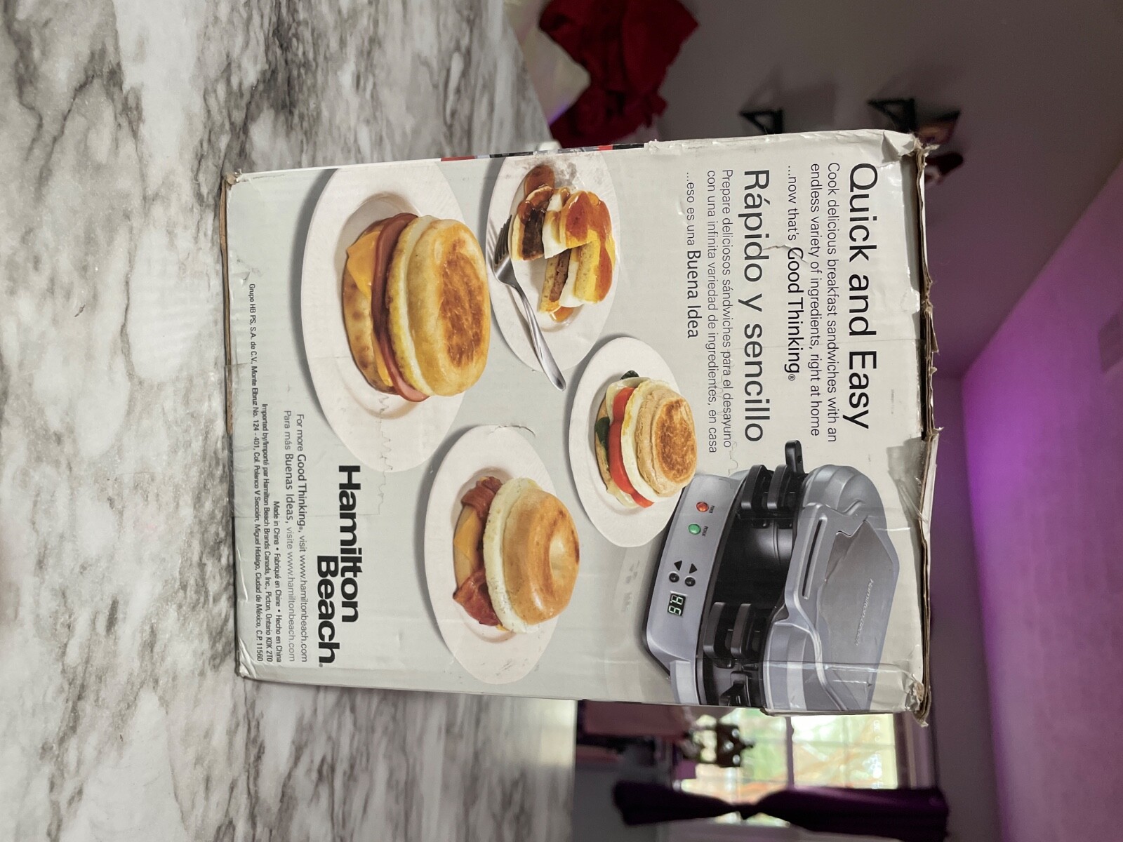 Hamilton Beach 25490 Dual Breakfast Sandwich Maker open box never used