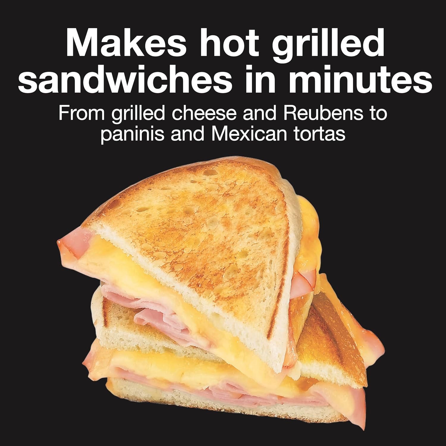 Deluxe Hot Sandwich Maker W/ Easy-Clean Durable PFAS-Free Nonstick Ceramic