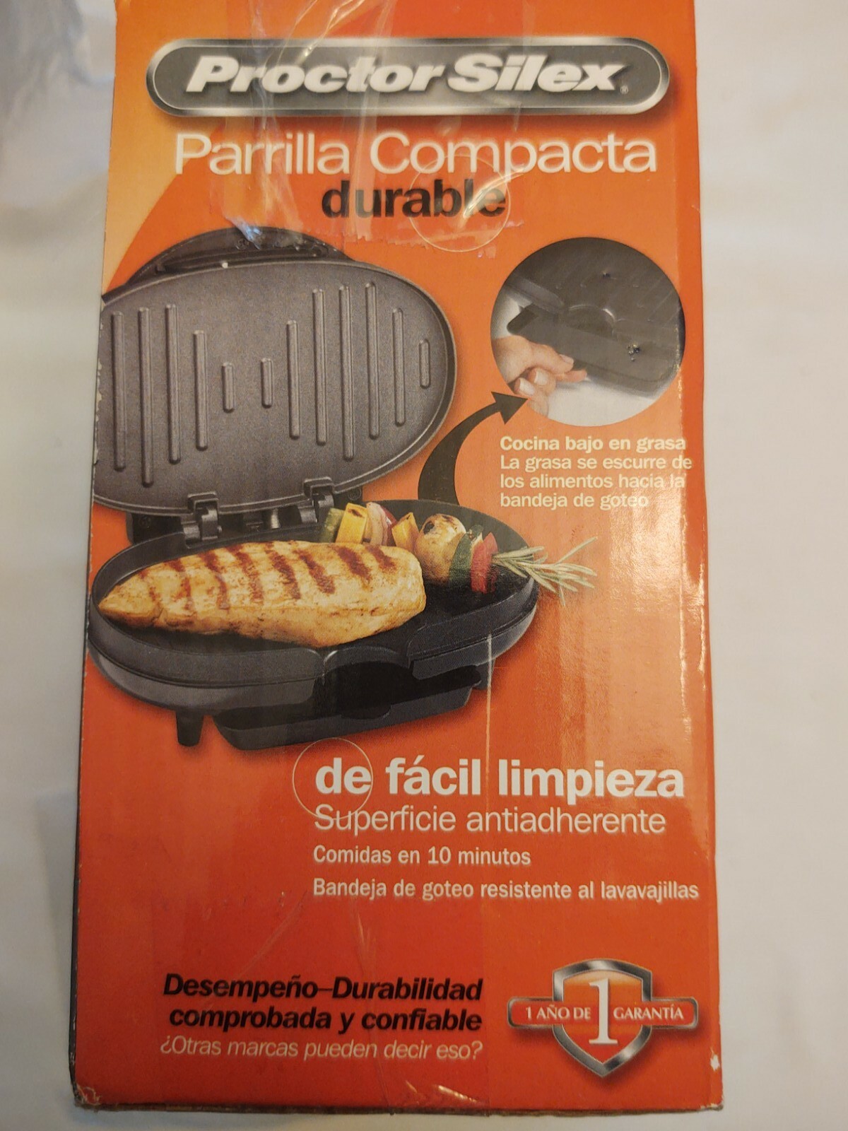 Proctor Silex Durable Compact Grill New In Box
