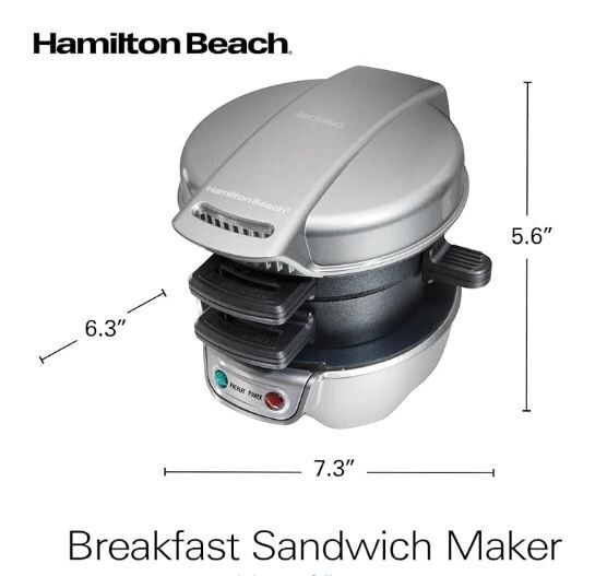Hamilton Beach Breakfast Sandwich Maker w/ Egg Cooker Ring ~Model #25475A ~ NEW