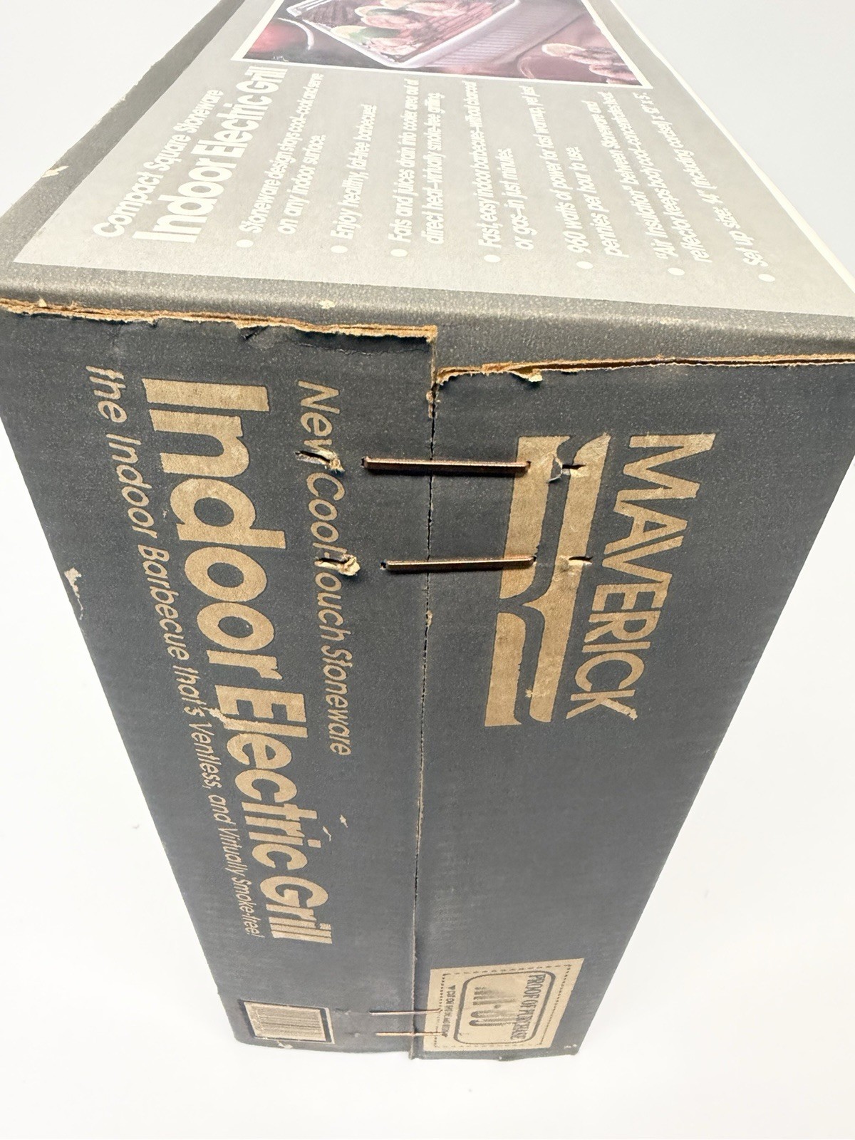 Vintage FAC SEALED Maverick MI-80 Indoor Electric Grill Square Stoneware 12×12
