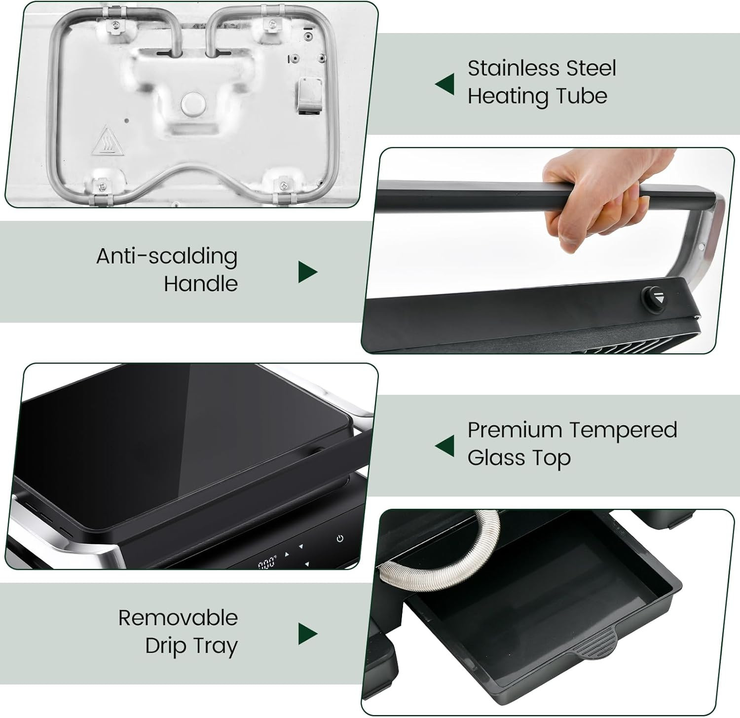 3-in-1 Panini Press & Grill, 1200W, Non-Stick, Adjustable Temp Control