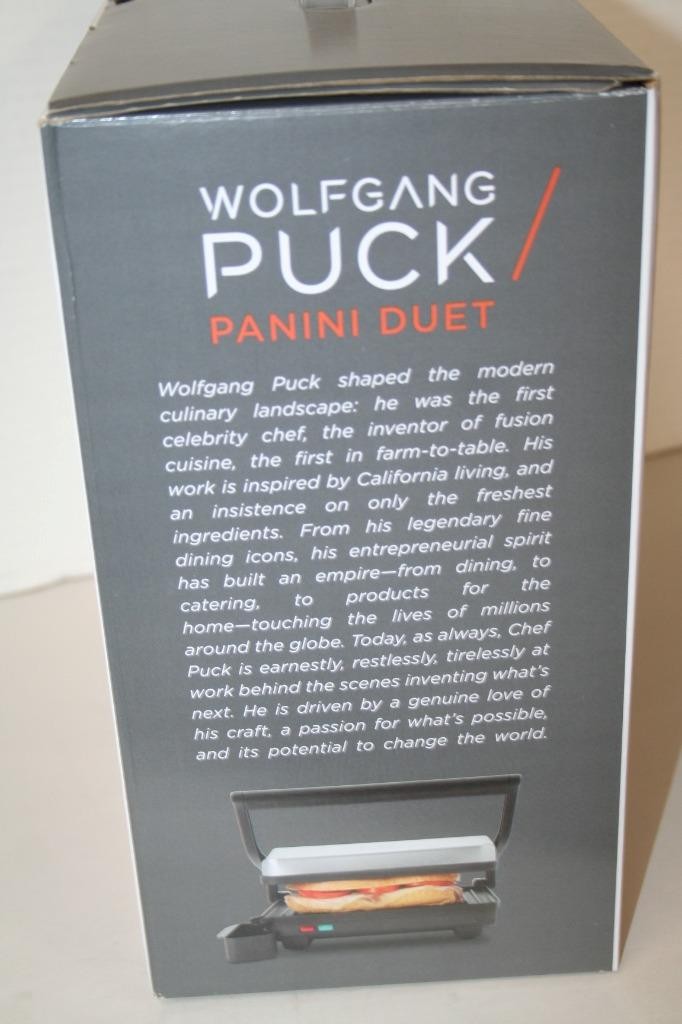 Wolfgang Puck Panini Duet Grill 1000W Nonstick Contact Grill New in Box