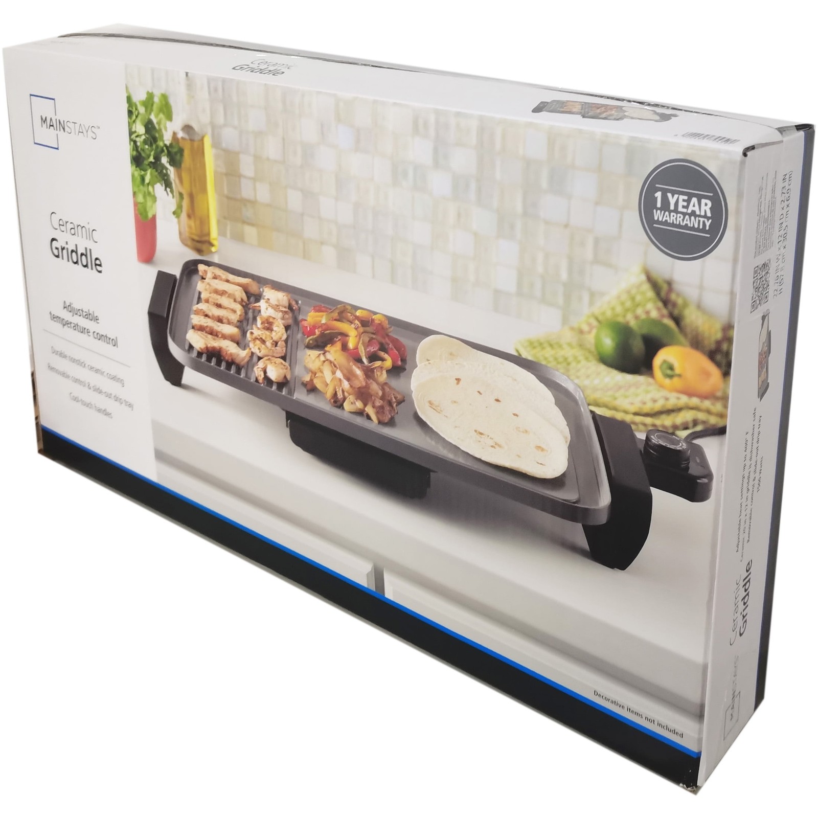 Plus 12″x20″ Electric Ceramic Griddle, Nonstick,1500 Watts,Temperature Control