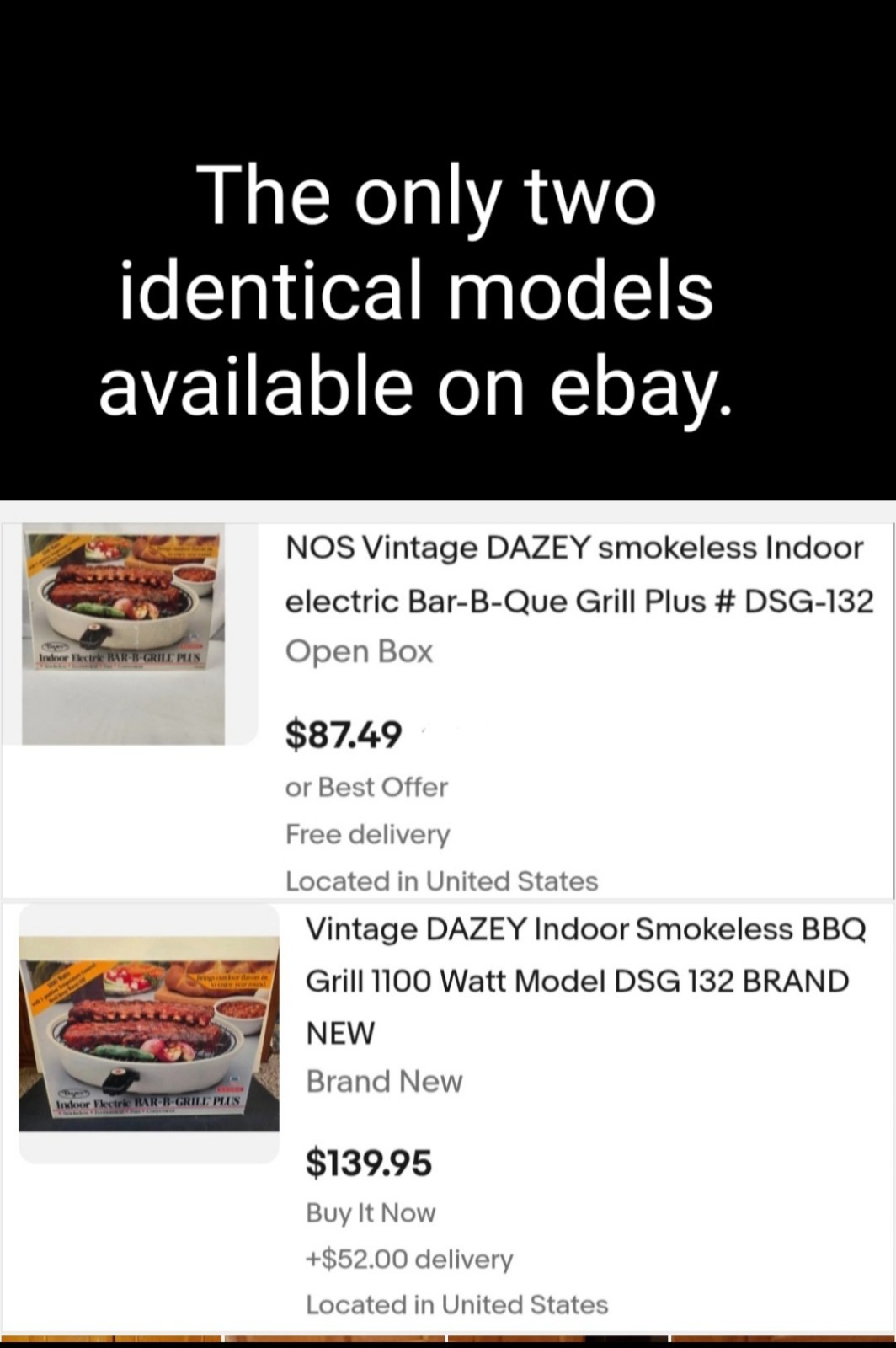 Dazey Indoor Grill Plus MADE IN USA 1990 NEW 100% COMPLETE