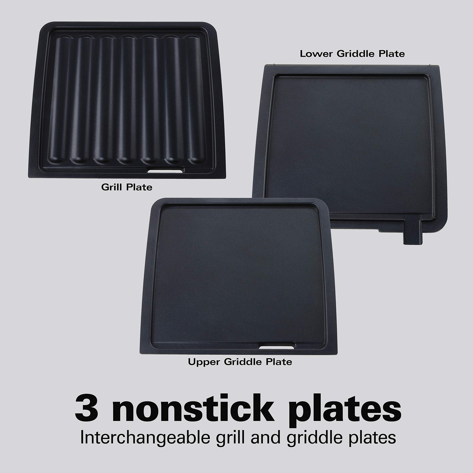 Hamilton Beach 4-in-1 Indoor Grill Electric Griddle Combo with Bacon Cooker,