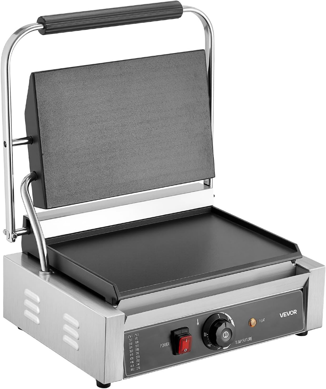 Commercial Panini Grill, 1800W Electric Sandwich Panini Maker, Stainless Steel S